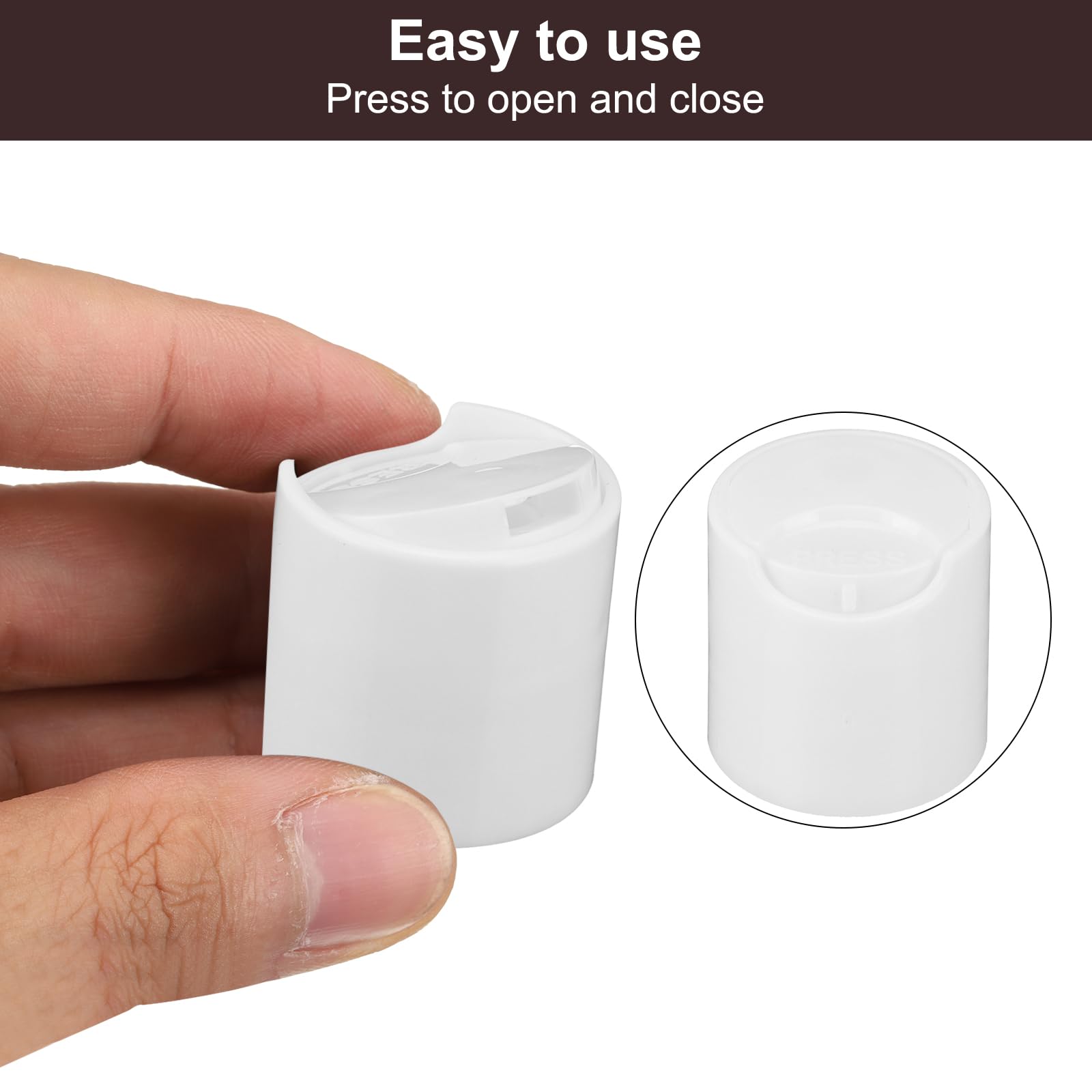 36 Bouchons Flip-top 20/410 Réutilisables | Anti-fuites Pour Bouteilles Souples | Blanc