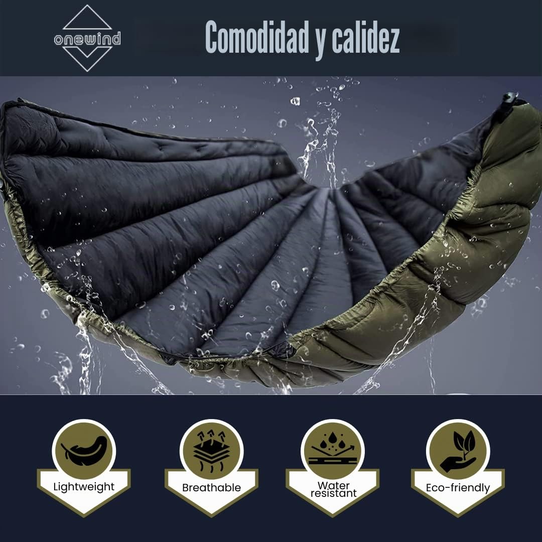 onewind Hamaca de camping, colcha debajo de la colcha con aislamiento para hamaca, camping, colchas Sorona para senderismo, mochileros y viajes, verde OD
