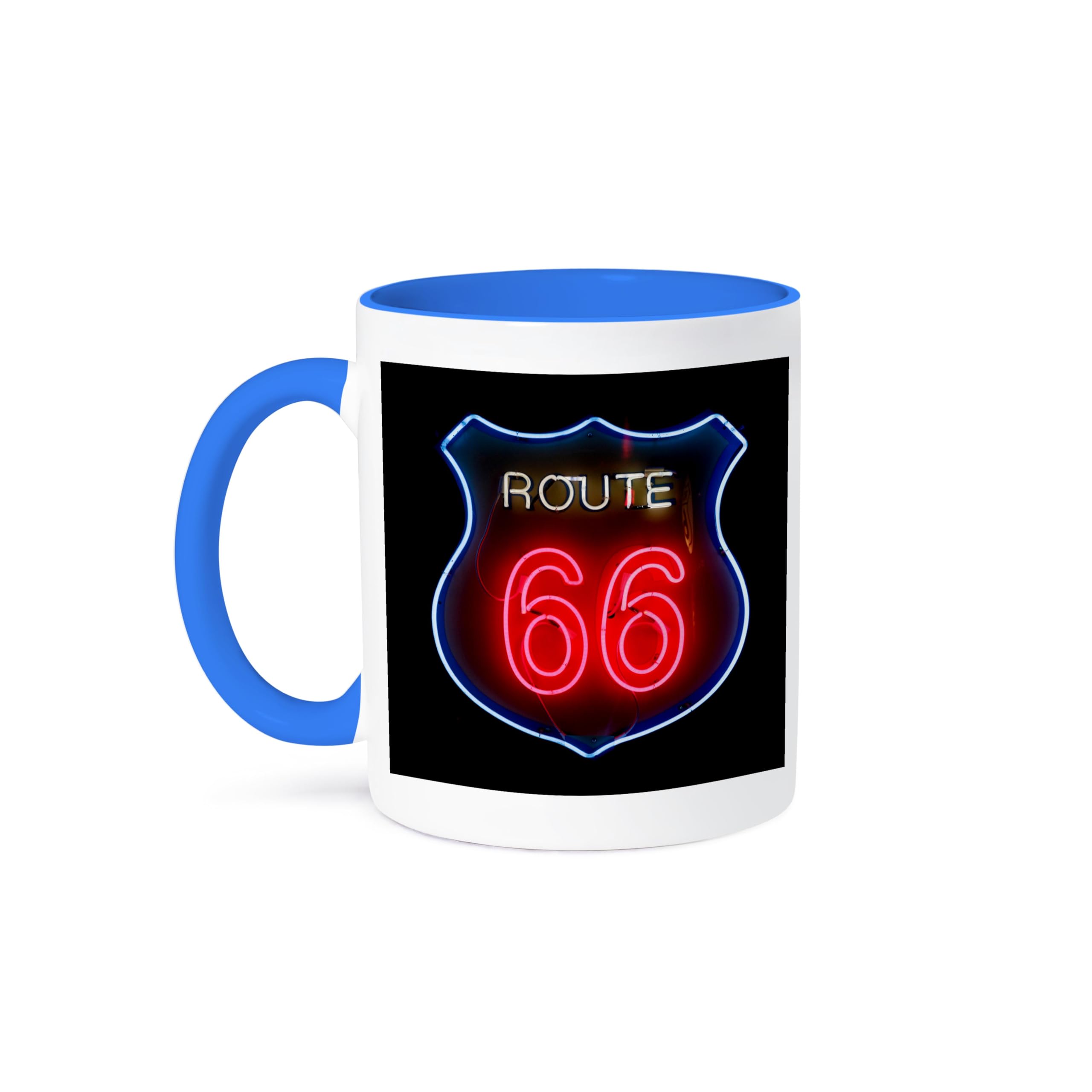 3dRose Albuquerque, New Mexico, Usa, Route 66. -Two Tone Blue Mug, Ceramic, 10.16 x 7.62 x 9.52 cm