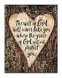 TJ Originals The Will of God Will Never Take You Sign Christian Wall Print, Scripture Wall Art, Unframed 11 x 14 Print, 11x14 Christian Poster, Makes a Great Gift for Family & Friends