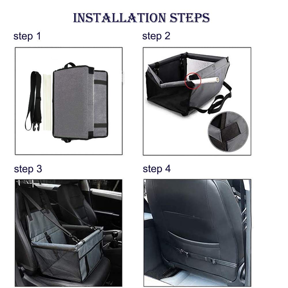 Alfombrilla impermeable y transpirable para asiento de coche, tela Oxford lavable con bolsa de transporte para seguridad de mascotas en el coche