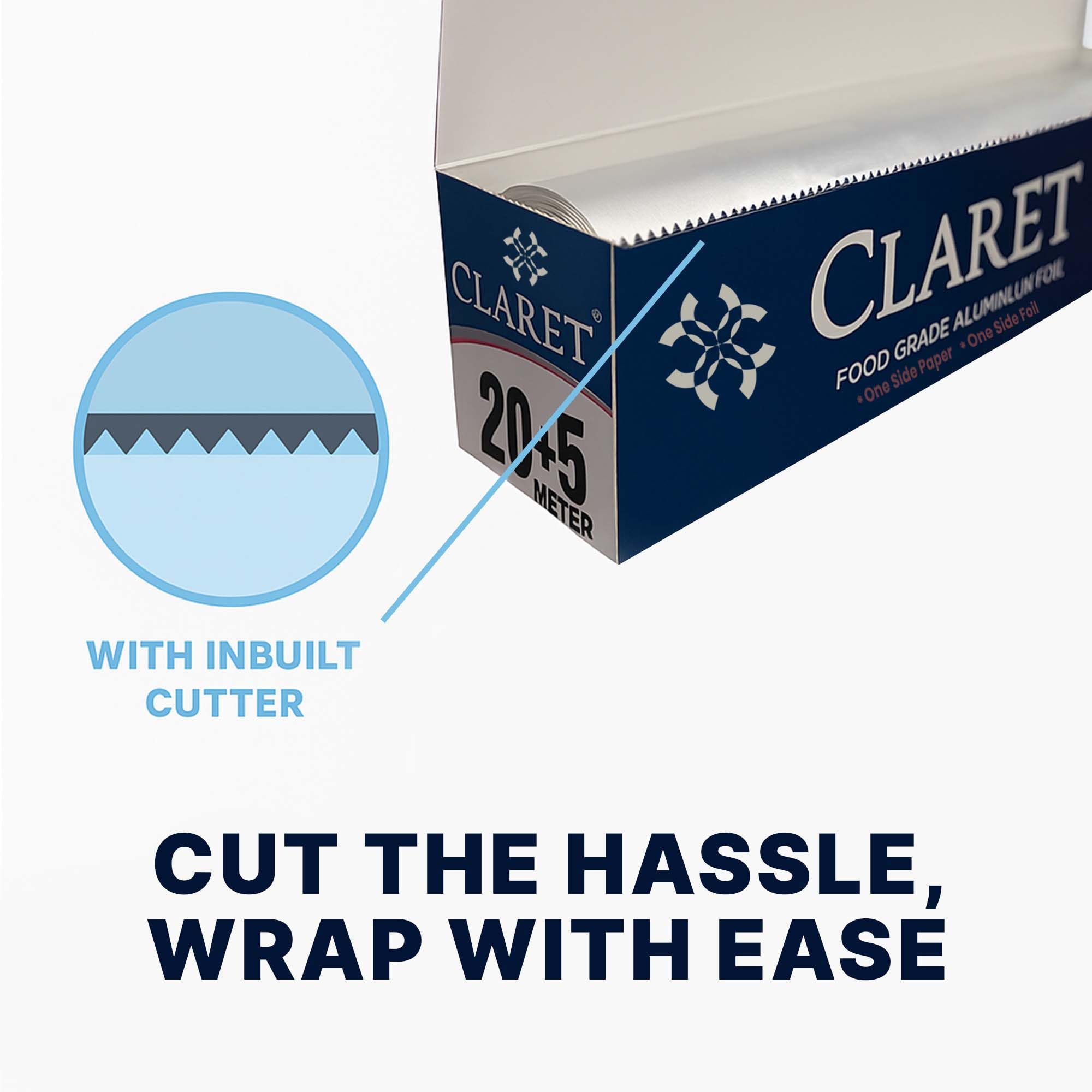 Claret 2 in 1 Aluminium Foil & Paper Roll for Food Wrapping | Wrap Roti & Fresh Kitchen Food Essential | Keep Food Warm | Non Stick | 20+5 M Length | Pack of 1 - Image 4 thumbnail