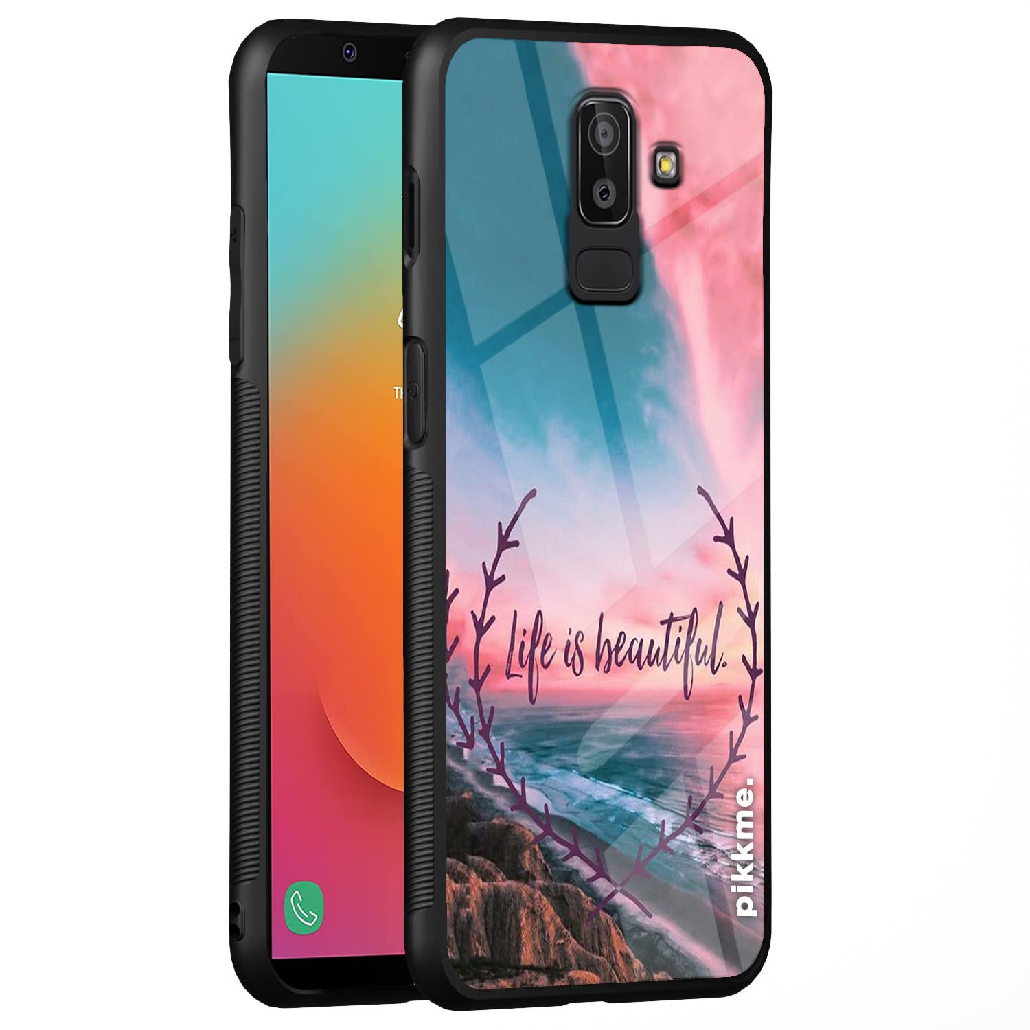 Pikkme Samsung Galaxy J8 Back Cover | Ultra Hybrid Life is Beautiful Printed Glass Case | Soft TPU Sides with Anit-Skid Grip Protection (Quotes 5) (B0C1W1BSKD) Amazon Price History, Amazon Price Tracker