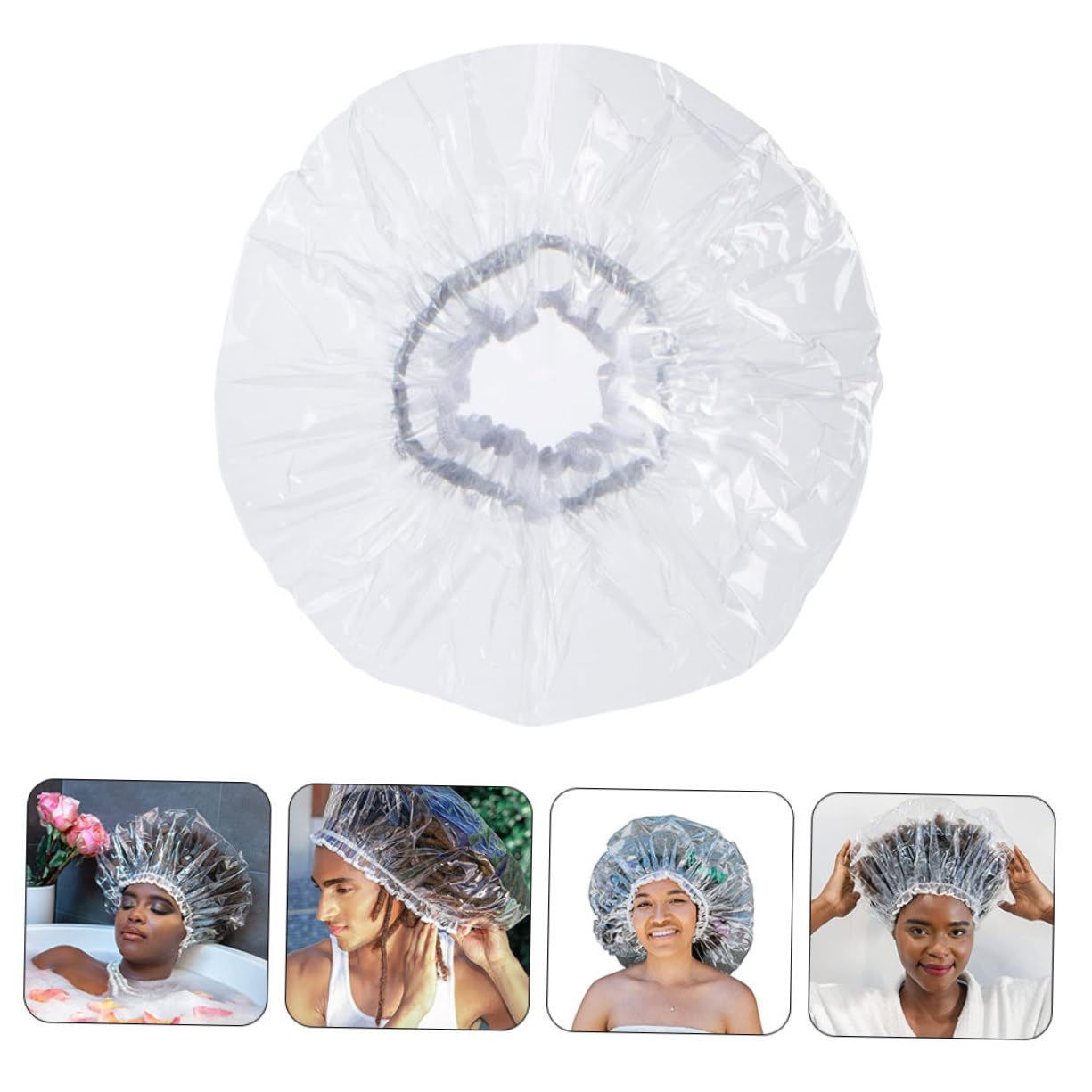 5stücke Wasserdichte Duschhaube Für Lange Übergröße Elastische Tragbar Für Und Bad Unisex Für Afros Geflochtenes Haar
