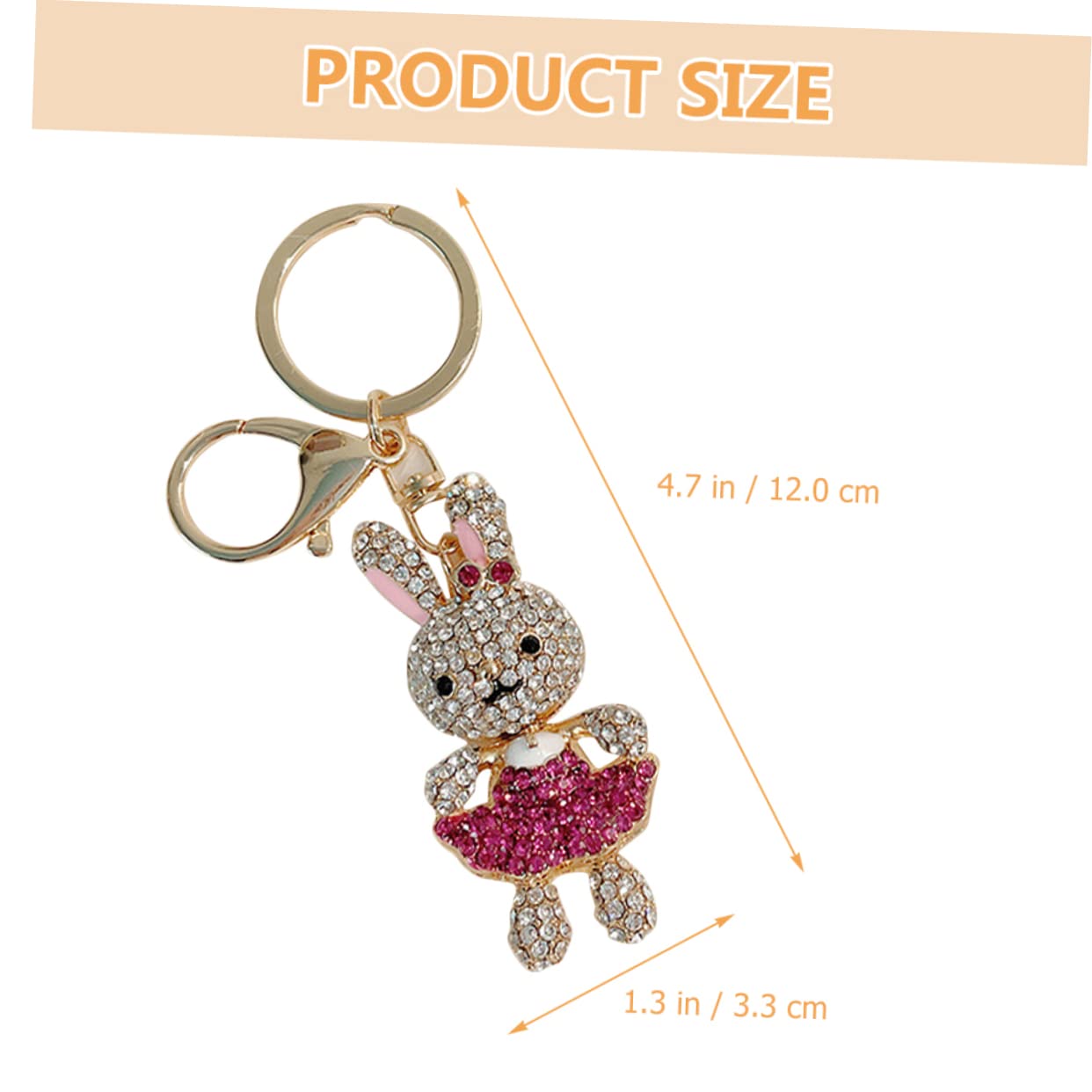 3piezas De Conejo Rhinestones Colgante Decorativo Para Mochilas y Llaves Adolescentes