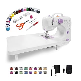Sewing Machine for Beginners,Portable Sewing Machine with 12 Built-in Stitches,2 Speed(High-Low Speeds),DC Power Supply Method-QEV505 - Amazon product rated Grade A