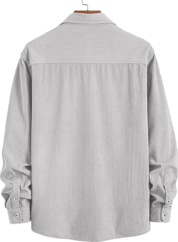 Image of MiraMichi Men's Full Sleeve Corduroy Striped Casual Jacket, Ideal for Stylish Everyday Outfits