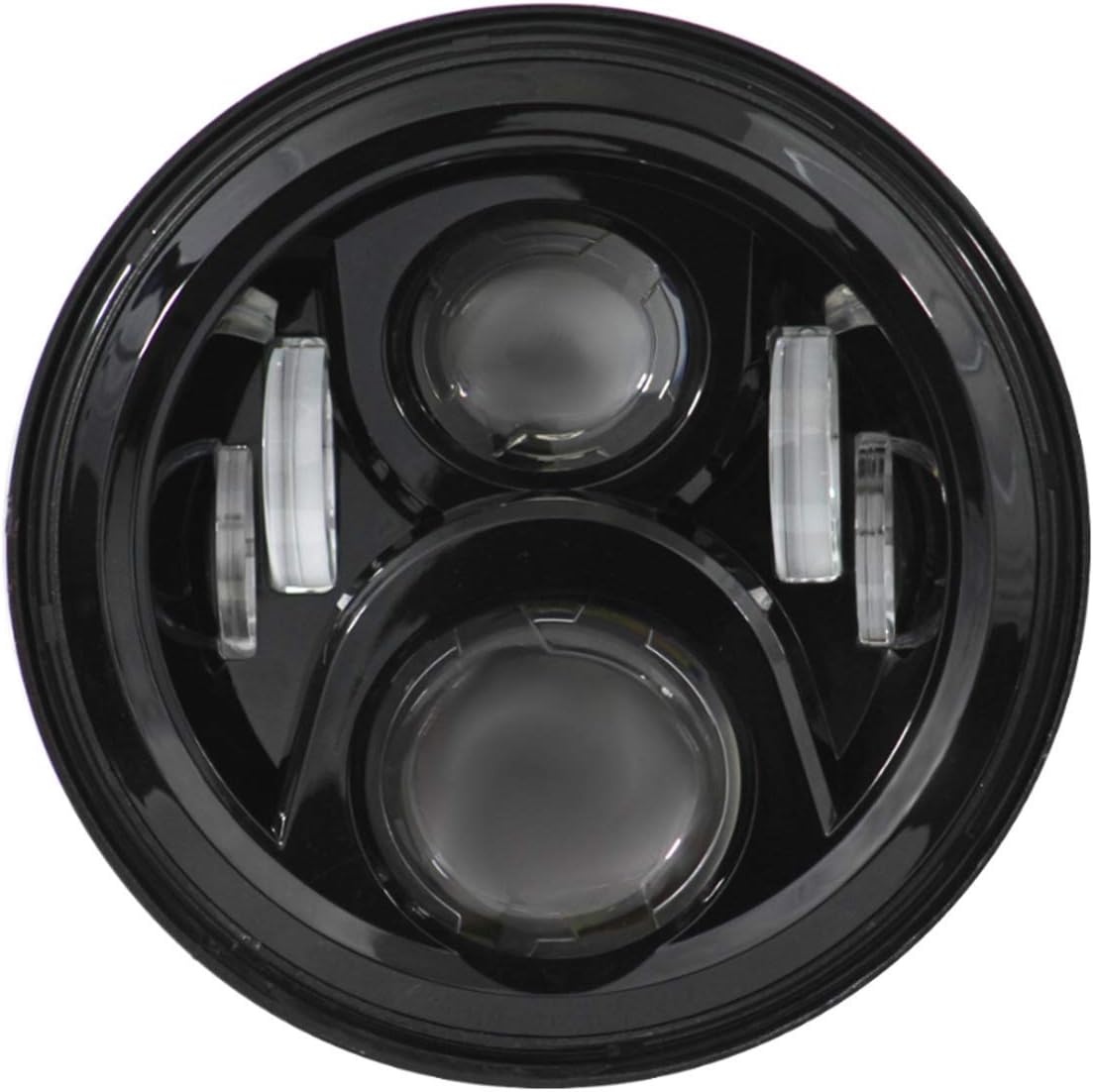 Eagle Lights 8700G2 7 inch Round Generation II Headlight for Harley Davidson Motorcycles with 2014+ Adapter Wire, Black