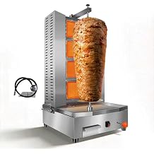 KOOTEN 4 Burners Shawarma Grill Machine Commercial Large Gas Shawarma Machine Gyro Chicken Doner Kebab Machine With Oil Catch Pan for Kitchen & Restaurant
