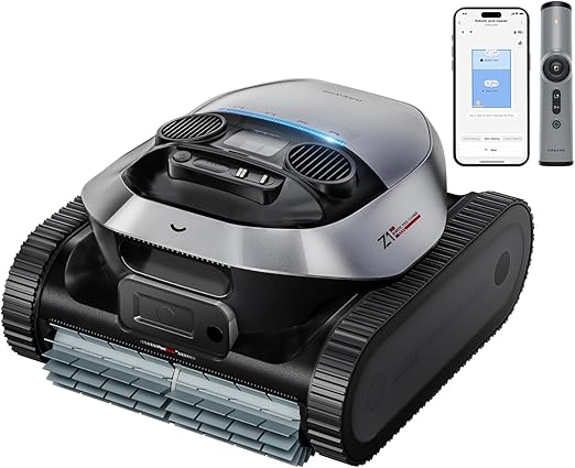 DREAME Z1 Pro Cordless Automatic Robotic Cleaner, Pool Vacuum with Smart Auto- Parking, Smart Navigation, 4-in-1 Cleaning with LiFi Remote Control, Ideal for Above & In-Ground Pools, Haze Silver