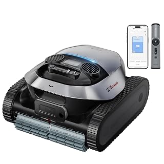 DREAME Z1 Pro Cordless Automatic Robotic Cleaner, Pool Vacuum with Smart Auto- Parking, Smart Navigation, 4-in-1 Cleaning with LiFi Remote Control, Ideal for Above & In-Ground Pools, Haze Silver - Amazon product rated Grade A