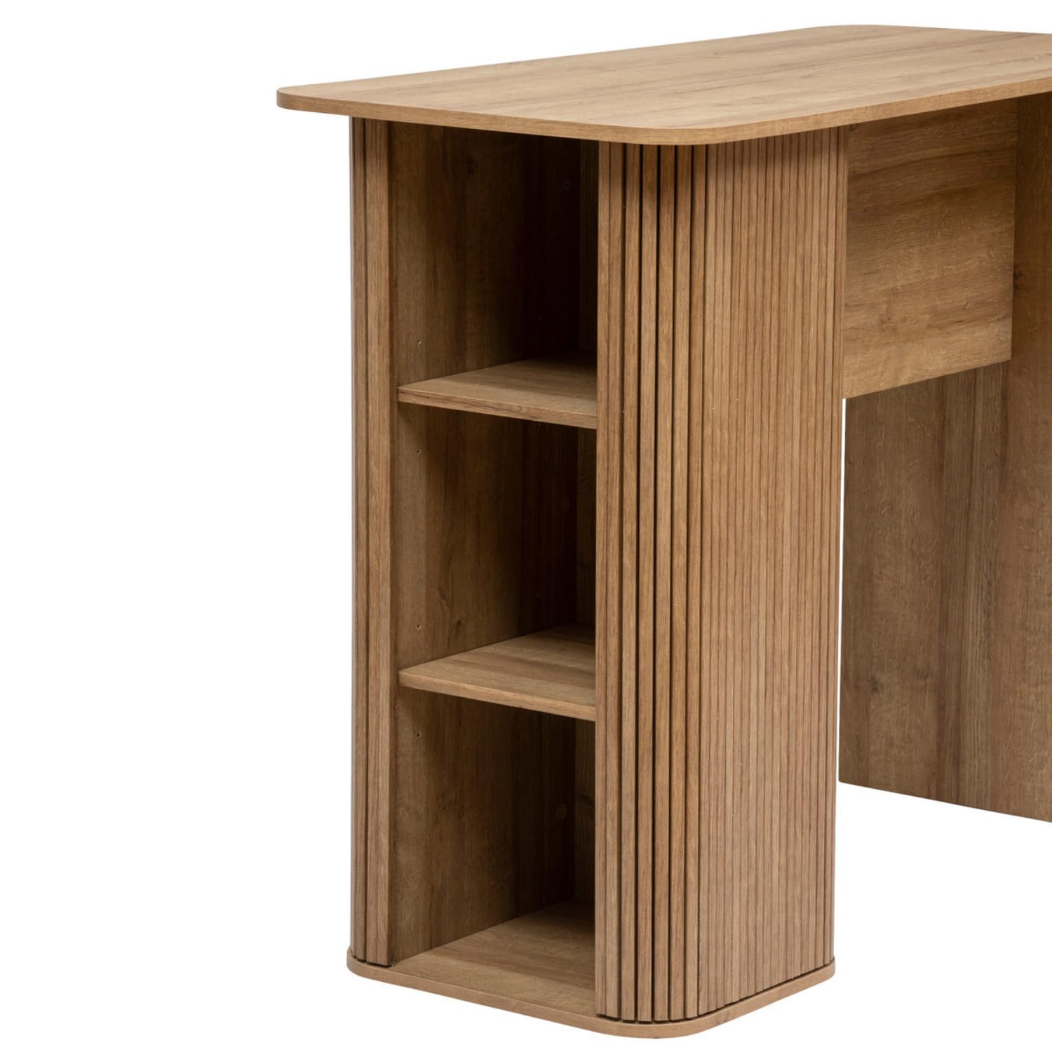 PEGANE Table de Bar en Bois MDF Coloris Naturel - Longueur 120 x Profondeur 60 x Hauteur 102 cm