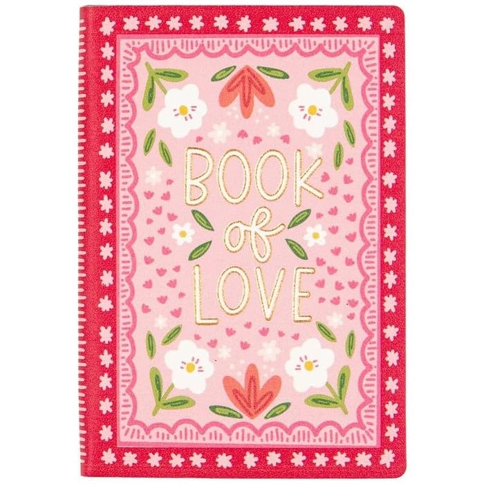 Pippi Post Mini Book of Love Notebook Journal, 3 x 4.5 Inches Travel Mini Journal with Vegan Leather Cover, Small Pocket Notepad, Cute Couple Gift about Love