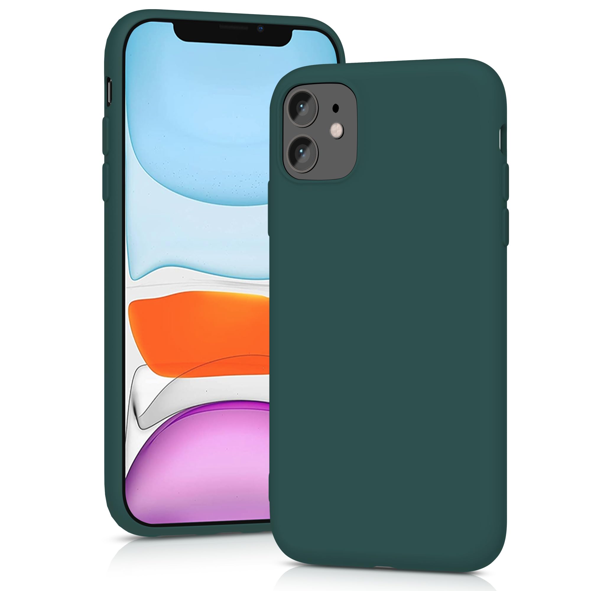 YATWIN Silicone Case for iPhone XR, Soft-Touch, Shockproof, DustProof, Antiskid Full Body Armour Phone Cover for Apple iPhone XR - Dark Green — view 132