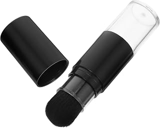 Multi Functional Makeup Brush with Automatic Powder Dispensing for Blush | Soft Fiber and Plastic Build, Black Finish, for Loose or Pressed Powder, Suited to Beginners and Professionals