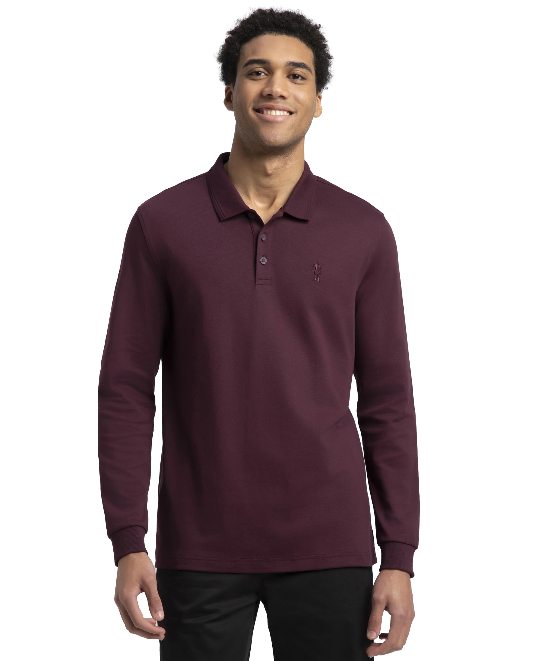 Jockey 3914 Men's Super Combed Cotton Rich Solid Full Sleeve Polo T-Shirt with Ribbed Cuffs -
