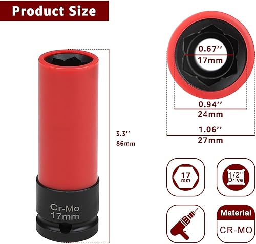 Miniatura 2 de Zócalo protector de la tuerca de la rueda para Mercedes Benz con 0.669 in convexo, zócalo de la tuerca del estirón de la cabeza de la flor