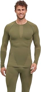 Hombre Warm Round Neck capa de base superior Ropa Interior Térmica Para Climas De Suaves a Fríos Secado Rápido Transpirable Hilo Funcional 1 pieza