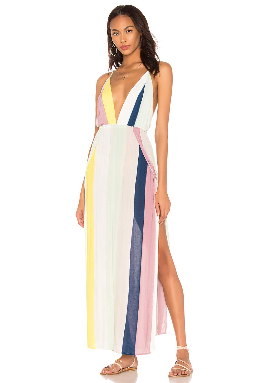 Indah River Hand Painted Maxi Dress Tropical Stripe | Desertcart Grenada