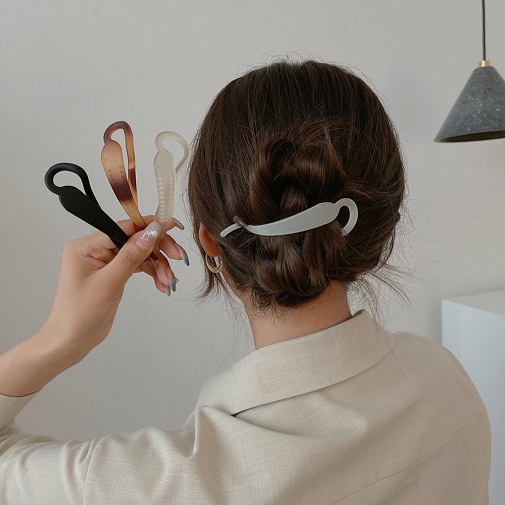 9Pcs Banana Hair Clips French Twist Hair Barrettes Flat Hair Claws Minimalist Ponytail Holder Hairpins Fashion Hair Accessories for Women Girls - Image 3