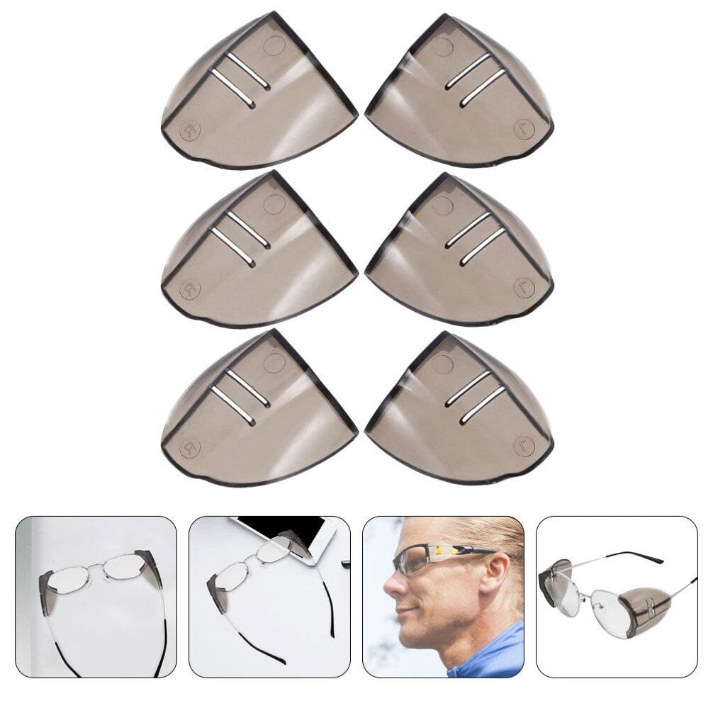 Seitenschutz for Schutzbrillen, transparenter Seitenschutz for die Sicherheit, Seitenschutz for Brillen, 3 Paar Seitenschutz for Schutzbrillen for Aufstecken, transparenter Seitenschutz
