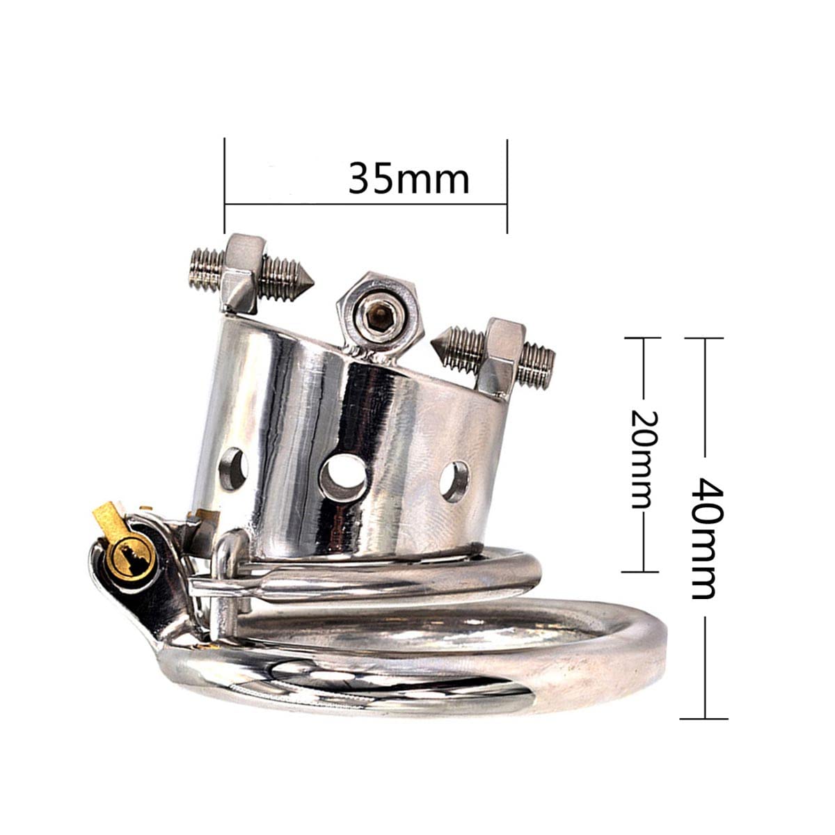 Jaula de castidad de acero inoxidable, Juguetes sexuales, cinturón de castidad, jaula para pene transpirable, cerraduras para pene para juegos sexuales para adultos(50mm (1 Stück))