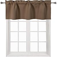 Vista 91 de DWCN Cenefa opaca para cocina, con bolsillo para barra, cortinas para ventana, sala de estar/sótano, 52 x 18 pulgadas de largo, 1 panel, azul oscuro