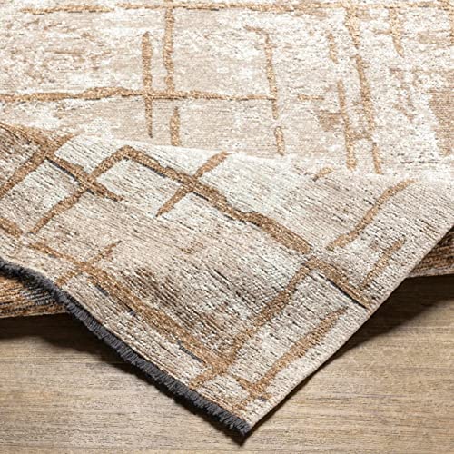 Hauteloom Hebe Hallway, Kitchen Runner Rug - Modern - Gray, Beige - 2'6" X 7'3" #TOP4