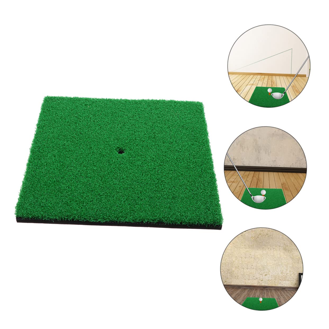 GOOHOCHY Golf Practice Mat Indoor Golf Game 30x30cm Hitting Pad for Training Practice