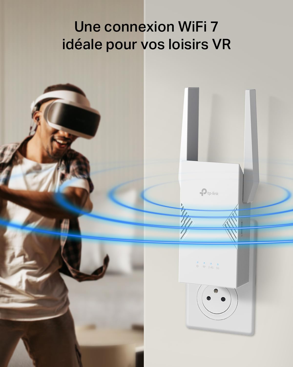 TP-Link Répéteur WiFi 7 Puissant 3600 Mbps, Port 2.5 Gigabit, RE235BE