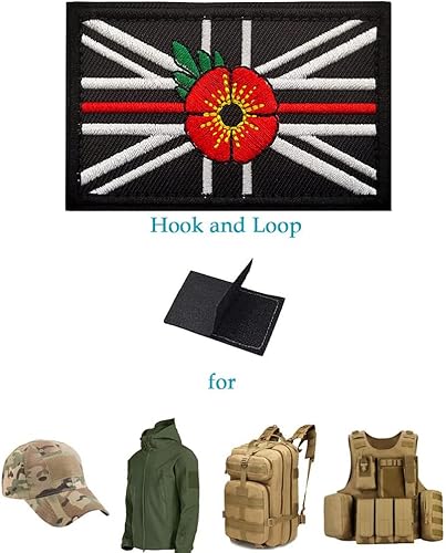 Miniatura 6 de 2 piezas tácticas de la Gran Unión Británica Jack bordado apliques parche bandera de Inglaterra Reino Unido coser en la moral brazalete insignia