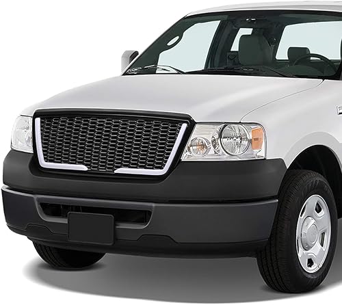 Miniatura 7 de DNA MOTORING GRF-LB-012-BK Barra de luz LED de malla de panal de ABS sin insignias, parrilla de parachoques delantero compatible con Ford F-150 04-08
