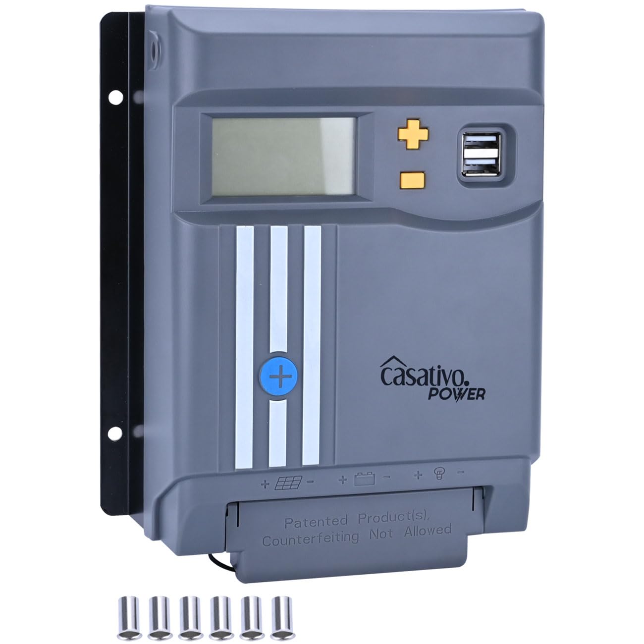 MPPT Solar-Laderegler f. 12V & 24V Batterien, 30A, LCD-Display, 2 USB-Ports, Überspannungsschutz, Solar Ladegerät Controller Solarmodule/Solar Panels