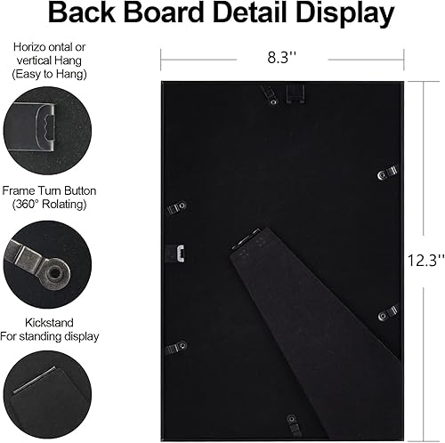 Miniatura 3 de Juego de 4 portarretratos de 8 x 12 pulgadas, marco de fotos de aluminio fino cepillado de color dorado mate simple y moderno para fotos de 6 x 8