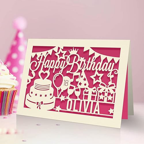 Miniatura 7 de EDSG Tarjeta de cumpleaños personalizada con corte de papel láser, regalo personalizado de cumpleaños, tarjeta terminada a mano, cualquier nombre y