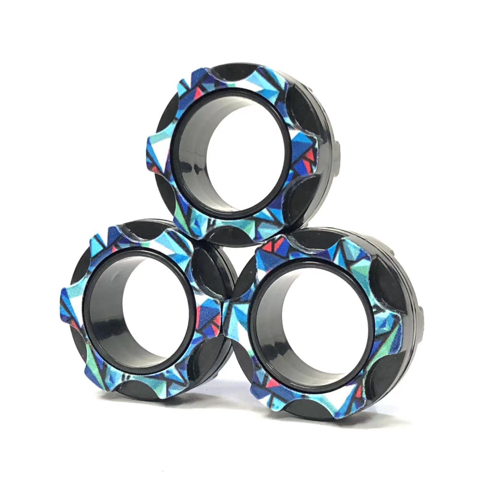 Aionly Magnetic Rings, Finger Spinner Fidget Toys, Stress Relief Toy for Anxiety, Magnetic Fidget Toys For Ages 4-10, Christmas Stocking Filler Gift For Boys Girls 4 5 6 7 8 Years Old (Multi blue)