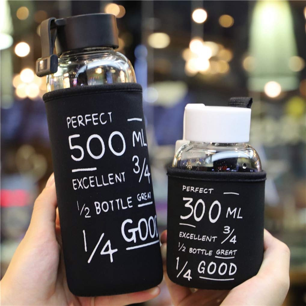 Amazon｜ARTMINZO ウォーターボトル ガラス水筒 500ml 300ml 透明
