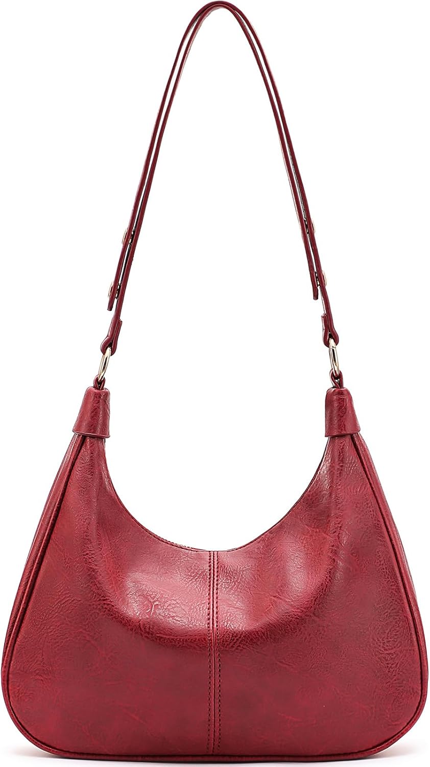 NIUEIMEE ZHOU Shoulder Bag for Women Ultra Soft Foldable Vegan Leather Crossbody Bags Tote Hobo HandBag Underarm Purses