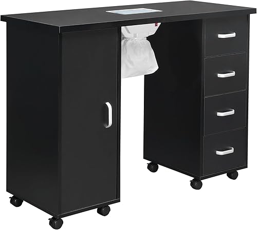 Mesa de manicura, estación de trabajo de escritorio de uñas con reposamuñecas, equipo profesional de arte de uñas, mesa de spa, estación de trabajo