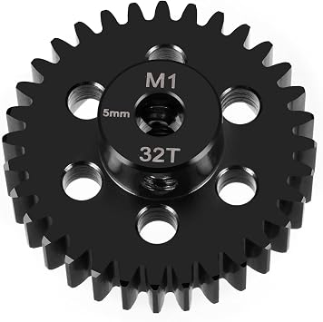 LSG Steel M1 Motor Gears 5MM Pinion 26T 31T 32T 33T 44T 46T 47T 48T Shaft Motor Gears for 1/8 1/10 RC Brushless Brush Motor Electric Car Truck 32T