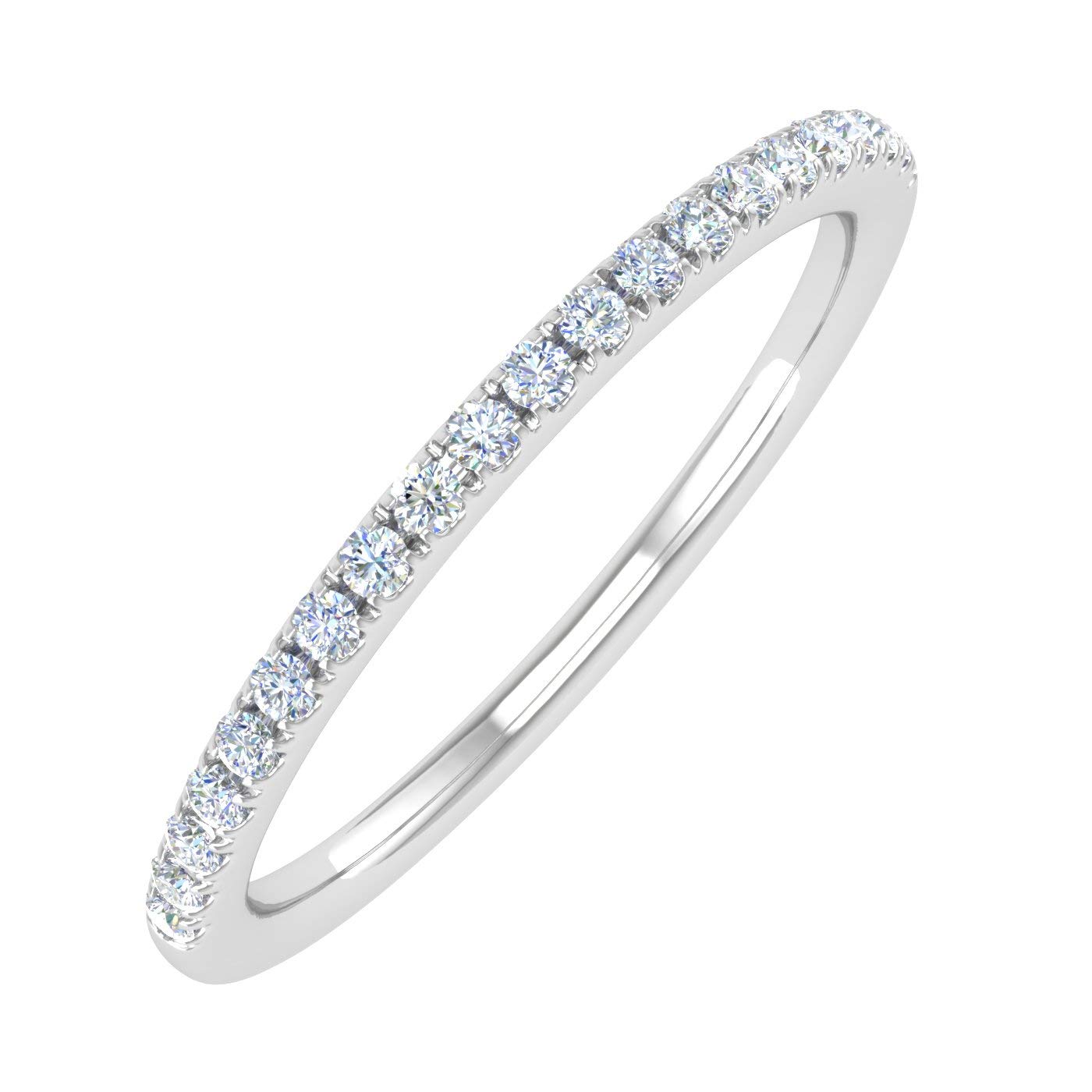 14K Gold Half Eternity Diamond Wedding Band Ring for Women (0.15 Carat)