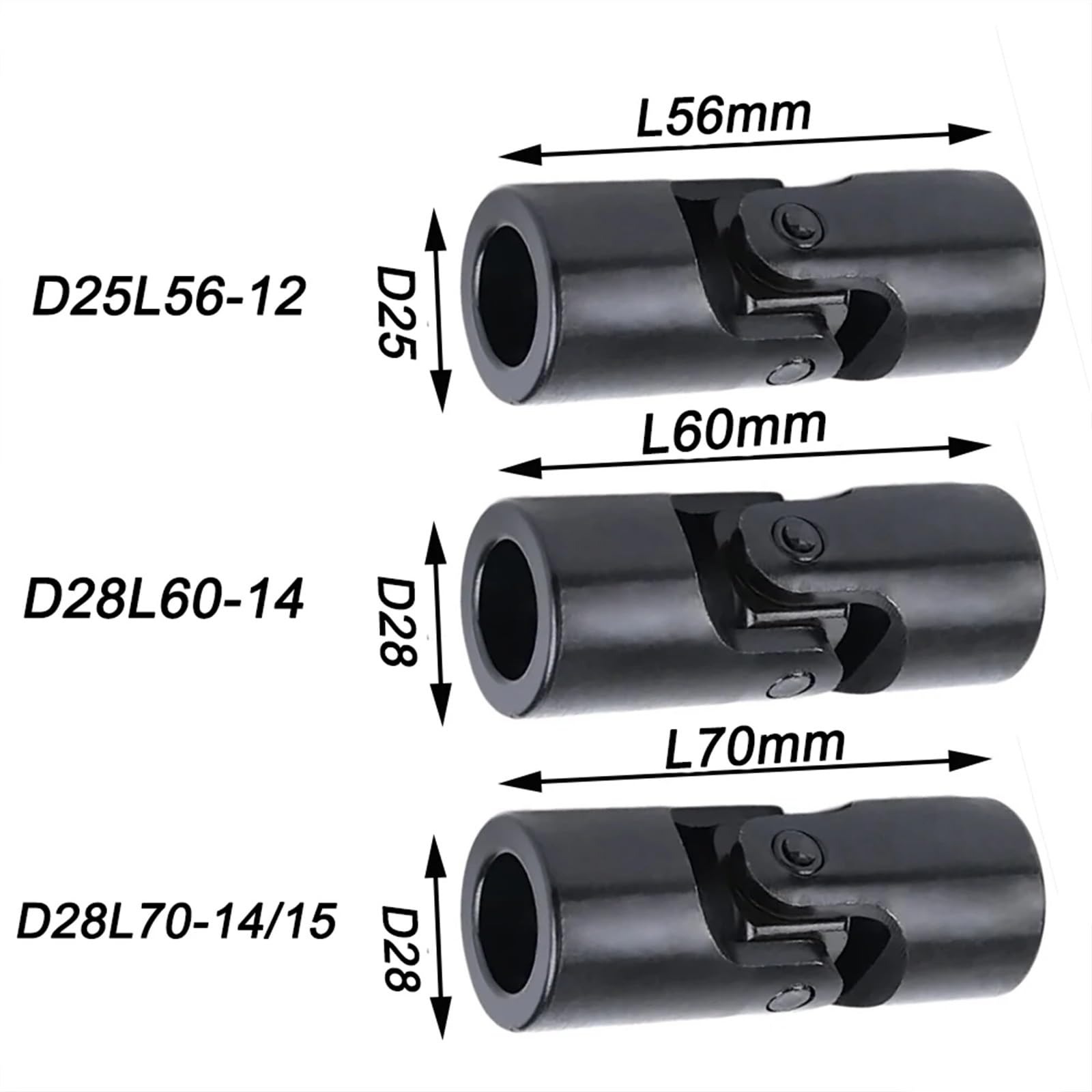 Acoplamiento de junta universal cruzada WSD, acoplador de eje de transmisión simple de 6-22 mm, 1 unidad(D25L45-10)