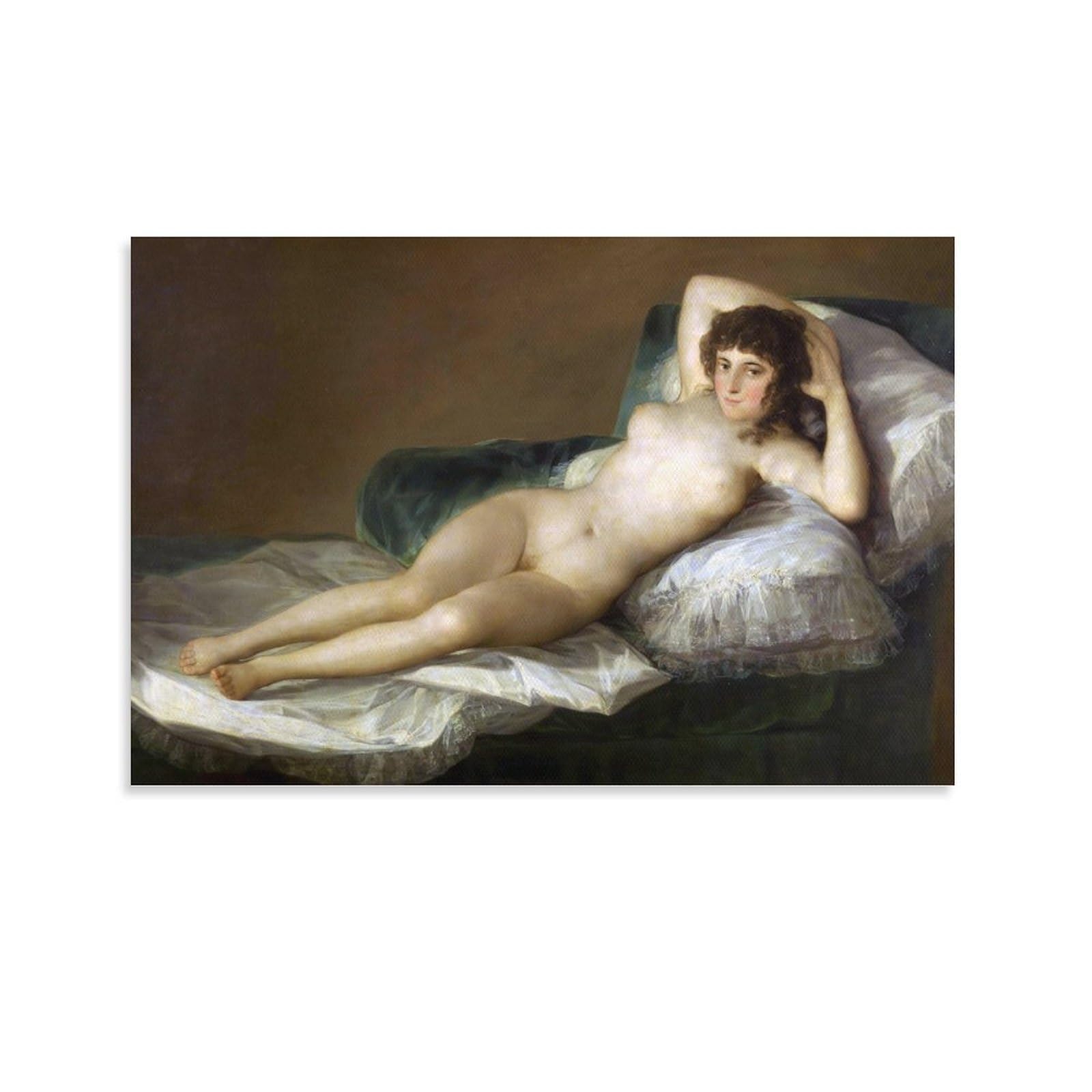 BACION Francisco Goya Oil Paintings Print, Nude Maja Canvas Prints, Framed Wall Art for Bedroom & Living Room, Modern Home Decor Print