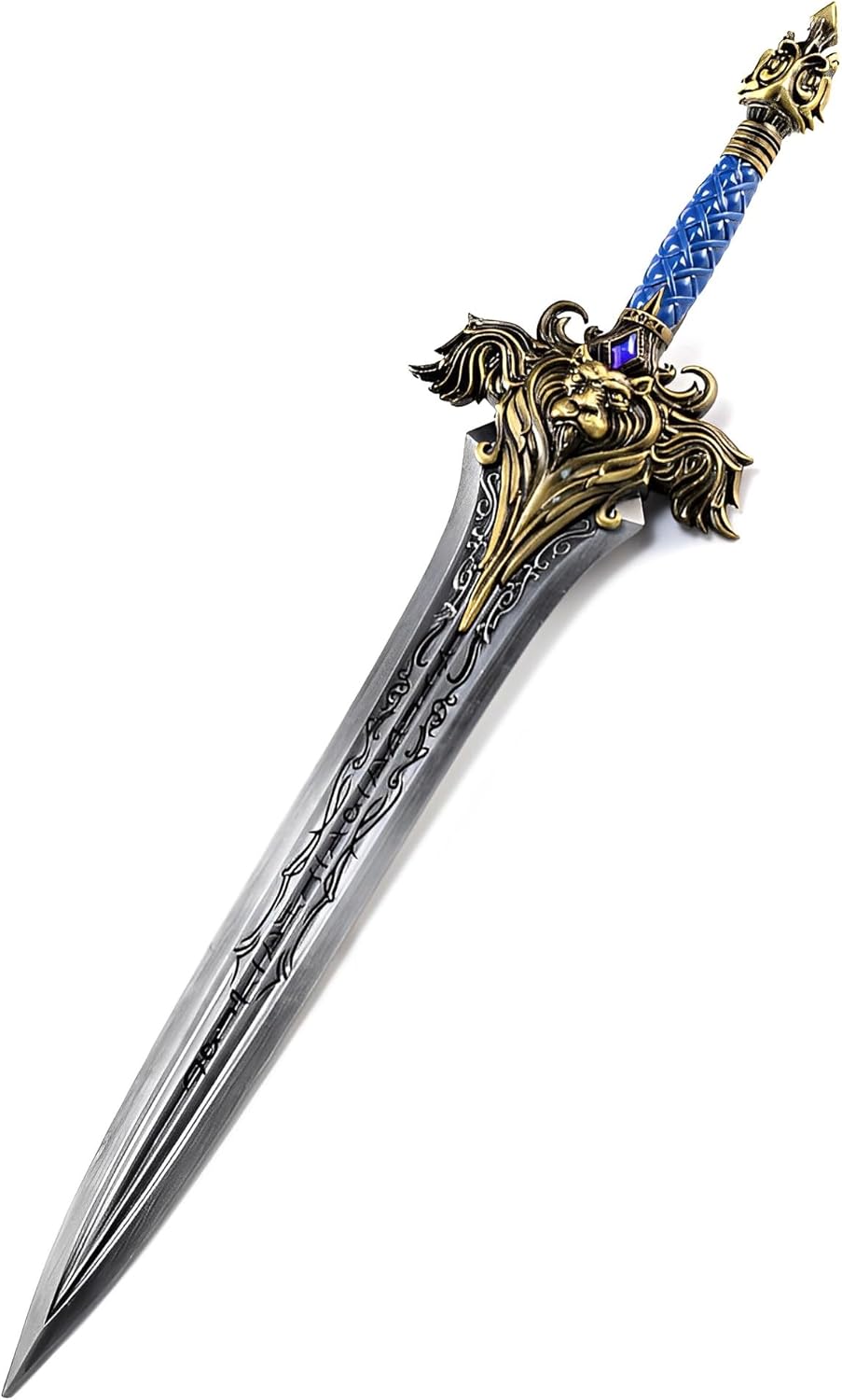 ARAZI Wow King Llane Sword Model,11.8In/30Cm, All Metal with Display Stand, Game Fan Collection Mini Desk Decor