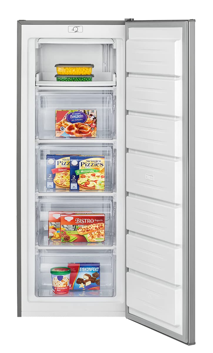 Bomann GS 7340 inox Gefrierschrank 168 Liter 4 Sterne wechselbarer Türanschlag