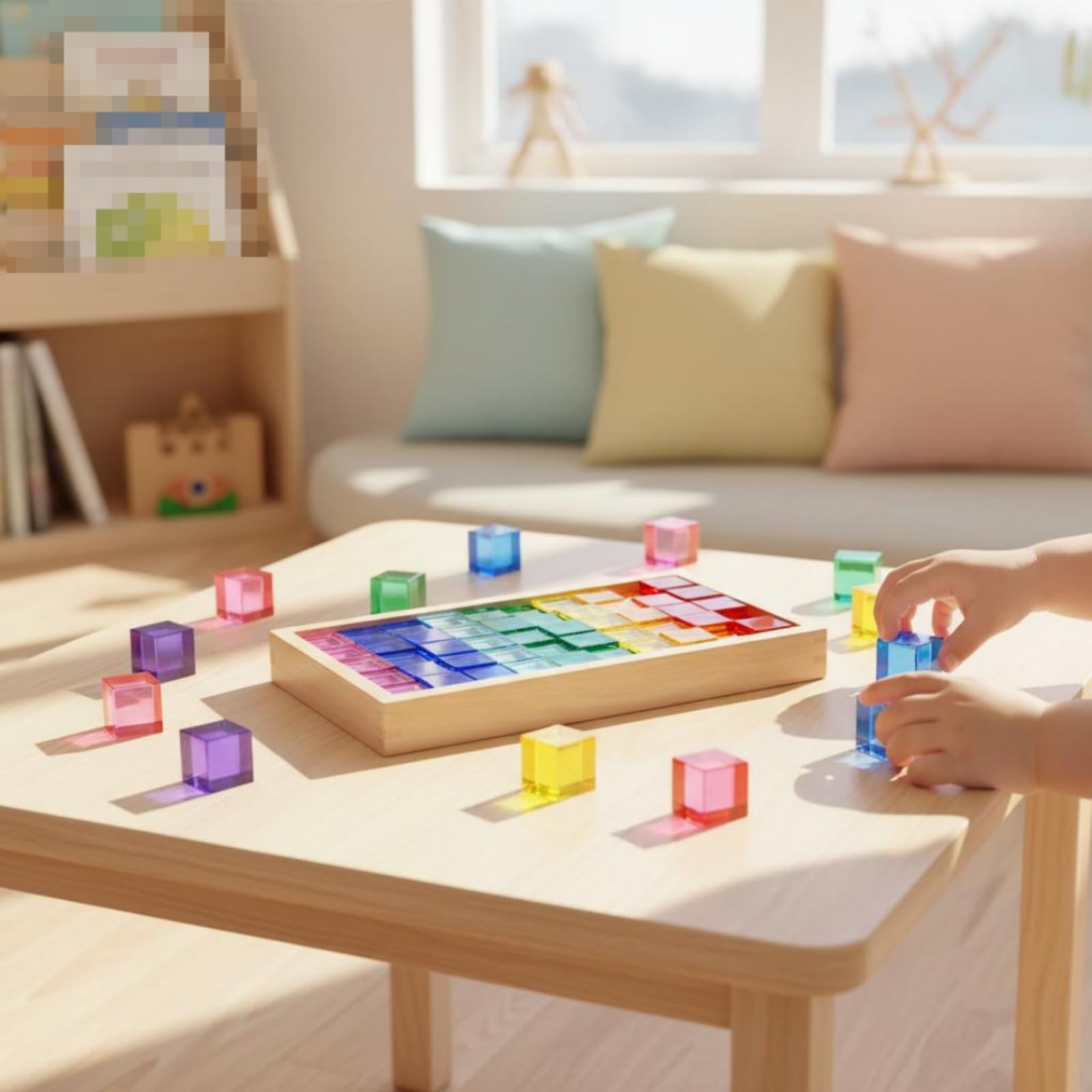 50 Pieces Juego Formas Acrílicas Translúcido Bloques Acrílico Sensorial Juguete