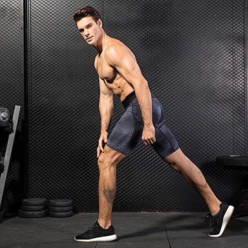 Ajcoflt 2 Pacote Homens Shorts de Compressão Ciclismo de Fitness Secagem Rápida Ginásio Treino de Co