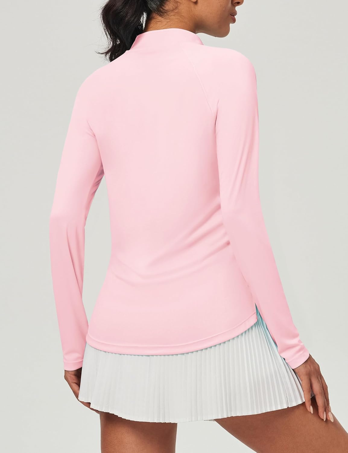Heathyoga Long Sleeve Workout Tops for Women Golf Shirt UPF 50+ Swim Shirts for Woman UV Sun Protection Quarter Zip Pullover - Image 2