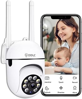 DDLC 4MP Smart WiFi Outdoor PTZ CCTV Camera | 360° Pan Tilt | Color Night Vision | Motion Detection | Two Way Audio | Wireless Home Security Camera with Mobile App V380 Pro (Mini PTZ)