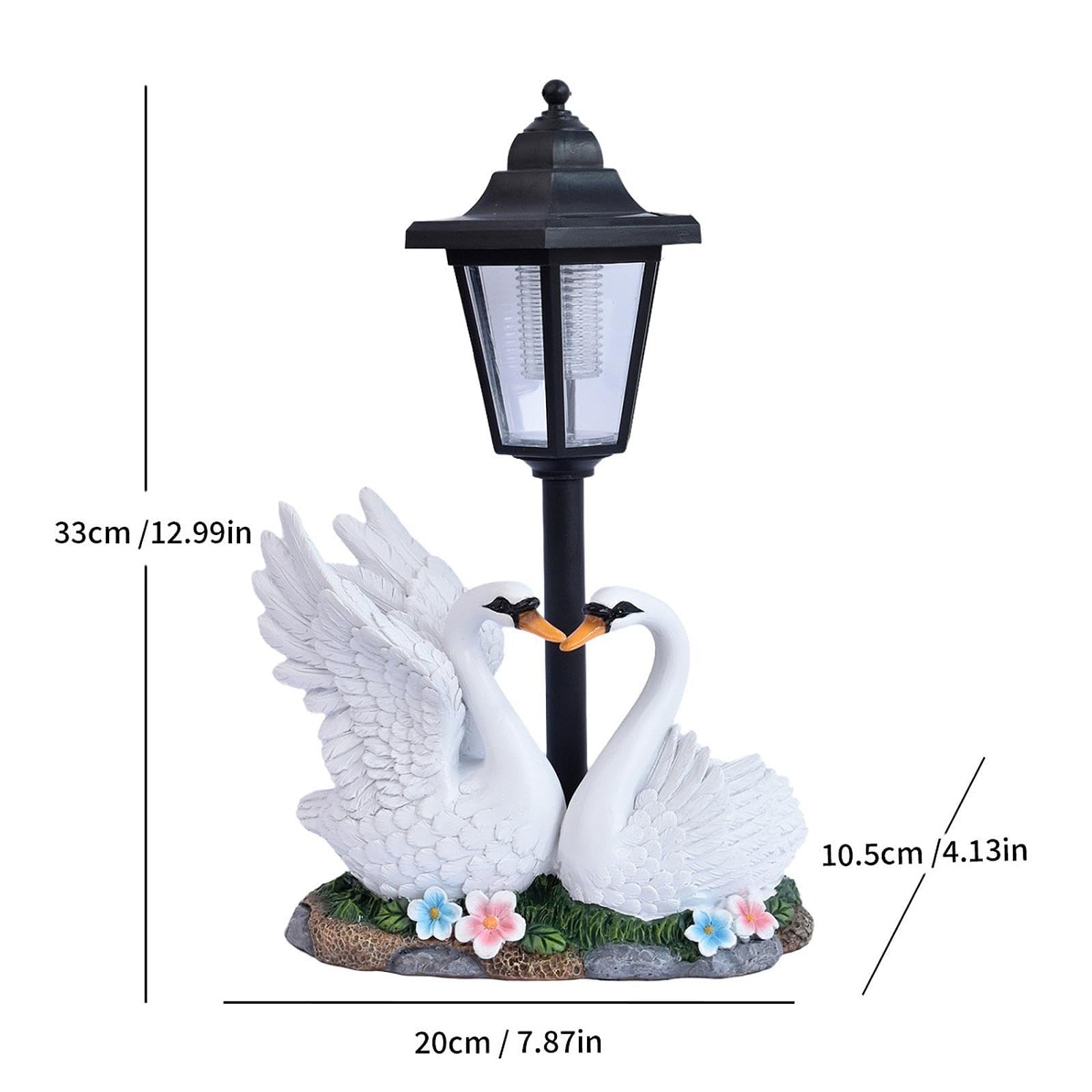 Estatua de Cisne para jardín con luz Solar para Exteriores, decoración Elegante, Regalo, lámpara de Paisaje, Adorno para Patio Exterior